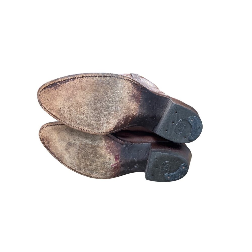 Nocona Mens Brown leather mid calf western boots sz 9D SKU 9628 - Picture 5 of 16